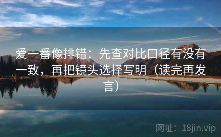 爱一番像排错：先查对比口径有没有一致，再把镜头选择写明（读完再发言）